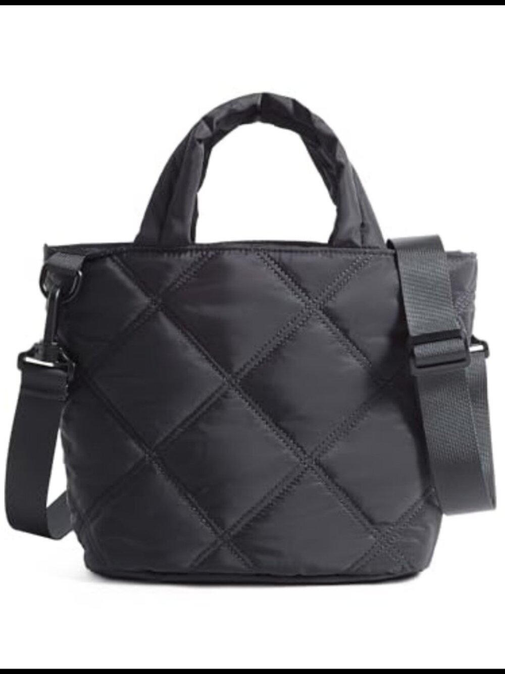 Quilted Puffer Crossbody Bag Lightweight Nylon Travel Purse